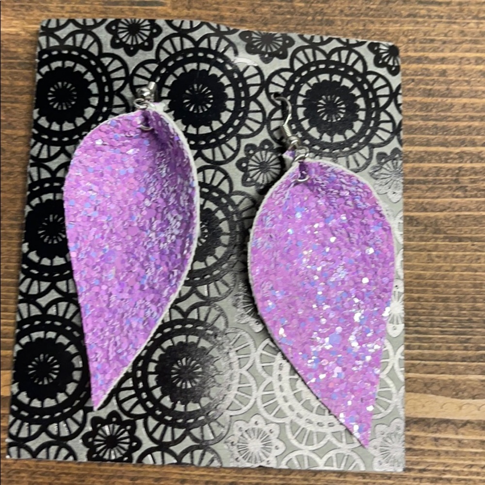 Faux leather earrings